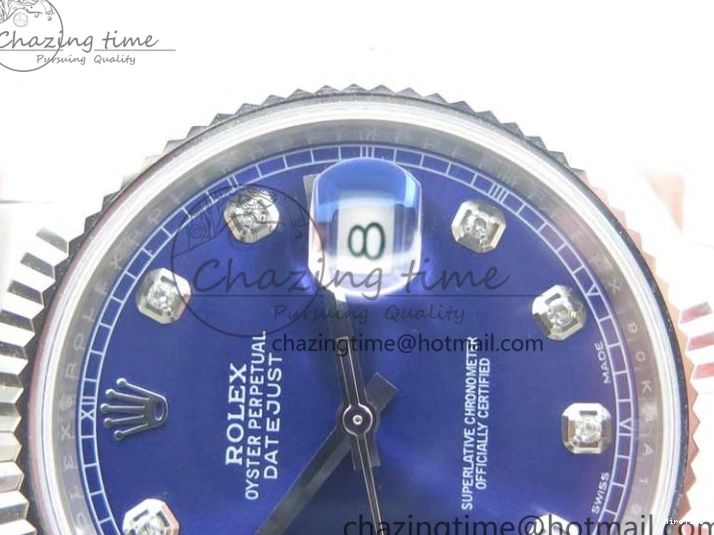 MiroTime 0125 Sporty DateJust 126334 SS Noob 1:1 904L Best Edition Blue Dial Diamond on Oyster Bracelet A 3164